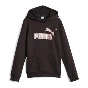 PUMA Ess+ Metallic Logo Fleece-Hoodie Mädchen 56 - PUMA black/bronze