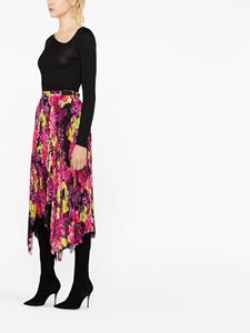 Versace Midi-rok met abstract patroon - Zwart