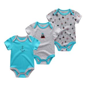 KIDDIEZOOM Newborn Baby Bodysuits Short Sleevele Baby Clothes O-Neck Baby Jumpsuits