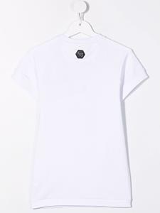 Philipp Plein Junior T-shirtjurk met draakprint - Wit