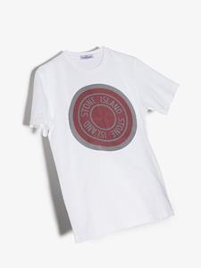 Stone Island Junior T-shirt met logoprint - Wit