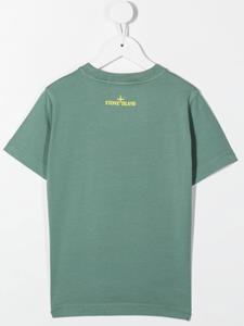 Stone Island Junior T-shirt met vingerprint - Groen