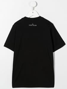 Stone Island Junior T-shirt met logoprint - Zwart