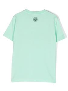 Stone Island Junior T-shirt met logoprint - Groen