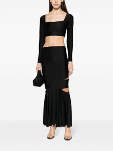 Atu Body Couture cut-out pleated maxi skirt - Zwart
