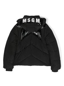 MSGM Kids logo-print padded jacket - Zwart