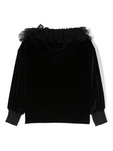 Monnalisa Fluwelen hoodie - Zwart