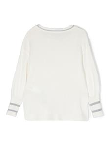 Monnalisa Sweater met strikprint - Wit