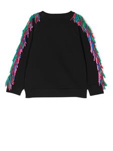 Stella McCartney Kids Sweater met franje - Zwart