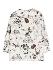 Monnalisa Shirt met bloemenprint - Wit