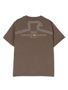 Emporio Armani Kids T-shirt met geborduurd logo - Bruin