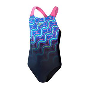 Speedo Splashback Badeanzug für Mädchen Marineblau/Blau
