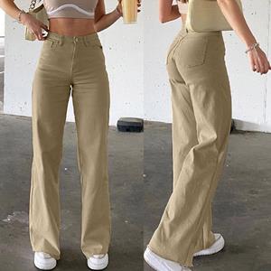 Manyuoluo Women's Casual Pants Slim Fashion Five Button Jeans Pants Jeans British Style