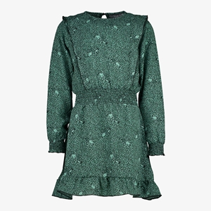 TwoDay meisjes jurk groen met luipaardprint