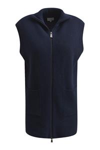 Milano italy  Vest met Opstaande Kraag en Rits Donkerblauw