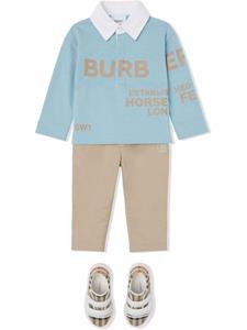 Burberry Kids Poloshirt met Horseferry patroon - Blauw