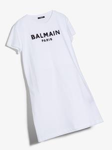 Balmain Kids T-shirtjurk met logoprint - Wit
