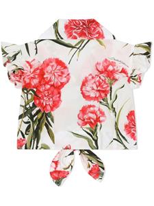 Dolce & Gabbana Kids Blouse met bloemenprint - Wit