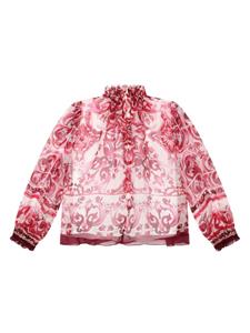 Dolce & Gabbana Kids Blouse met Majolica-print - Rood