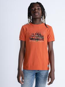 Petrol Industries Artwork T-shirt Wheeling Orange Rust 