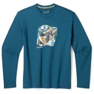 SmartWool  Backcountry Bear Graphic Long Sleeve Tee - Merinoshirt, blauw