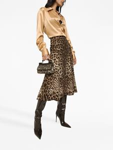 Dolce & Gabbana leopard-print high-waisted skirt - Bruin