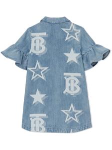 Burberry Kids Mini-jurk met monogramprint - Blauw