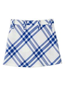 Burberry checked wool miniskirt - Wit