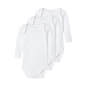 Name It Langarmbody "NBNBODY 3P LS SOLID WHITE 3 NOOS", (Packung, 3 tlg.)