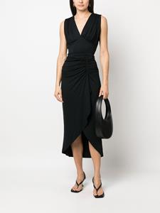 IRO Midi-jurk met gesmockt detail - Zwart