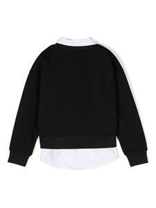 BOSS Kidswear Sweater met logo-reliëf - Zwart