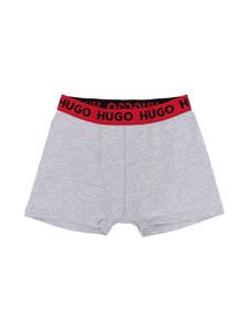 HUGO KIDS Twee boxershorts met logo - Grijs