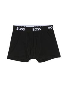 BOSS Kidswear Drie slips met logoband - Zwart