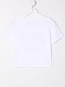 Balmain Kids T-shirt met logo van stras - Wit