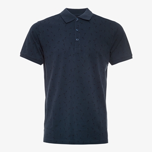 Unsigned heren polo blauw met all over print