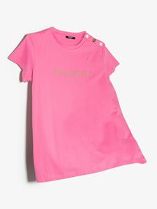 Balmain Kids T-shirt met verfraaid logo - Roze