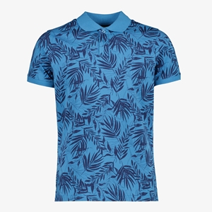 Unsigned heren polo met bloemenprint blauw