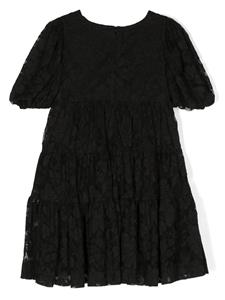 Monnalisa Geplooide jurk - Zwart