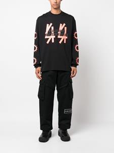 44 LABEL GROUP Sweater met logoprint - Zwart