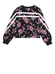 Monnalisa Sweater met bloemenprint - Zwart