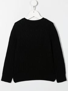 Kabelgebreide trui - Zwart
