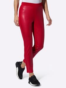 Broek van imitatieleer in rood van heine