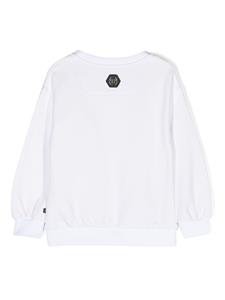 Philipp Plein Junior Sweater met logoprint - Wit