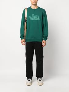 Woolrich Sweater met logoprint - Groen