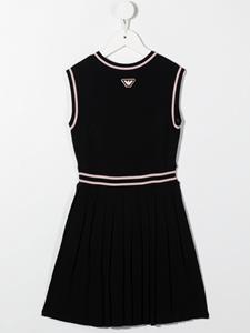 Emporio Armani Kids Midi-jurk met contrasterende afwerking - Zwart