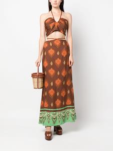 Johanna Ortiz Maxi-jurk met print - Bruin