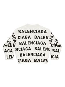 Balenciaga Kids Trui met logoprint - Wit
