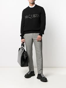 Alexander McQueen Trui met geborduurd logo - Zwart