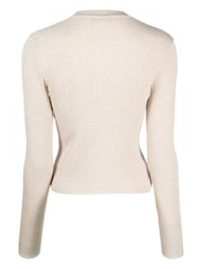 Roberto Collina Ribgebreid vest - Beige