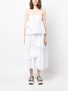 Cecilie Bahnsen Midi-rok met ruches - Wit